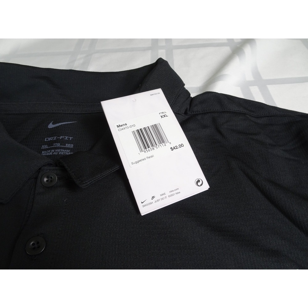 Dream Series USA Baseball Polo. Men's 2XL. Black, short sleeve - Picture 2 of 10